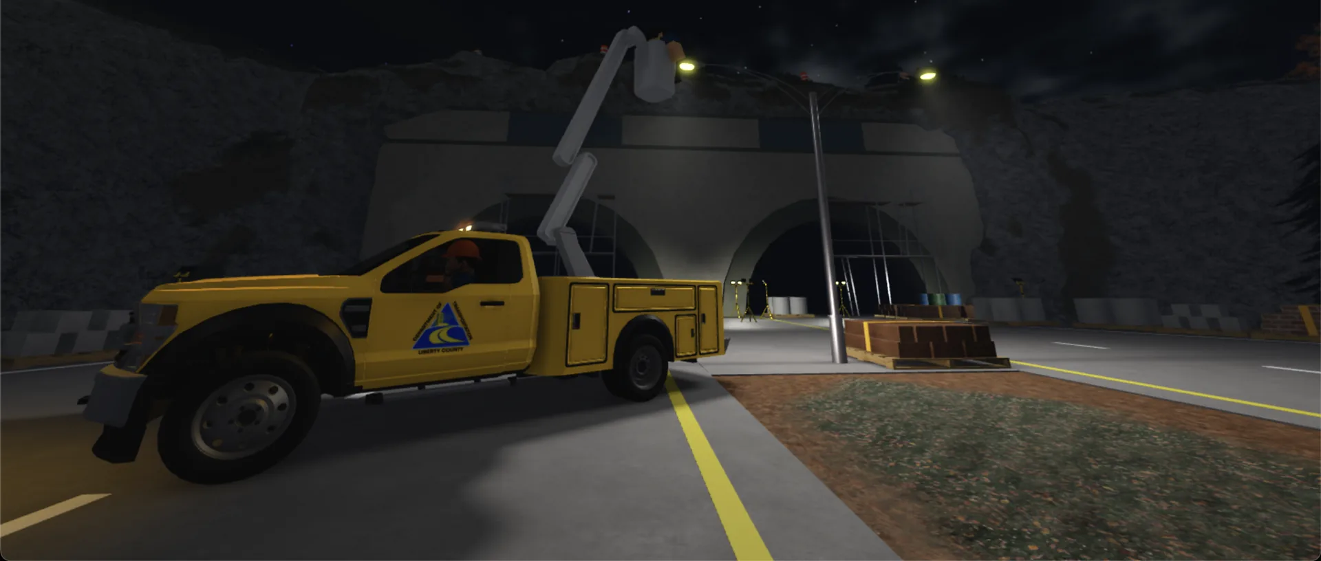 Highway 55 — light pole repair